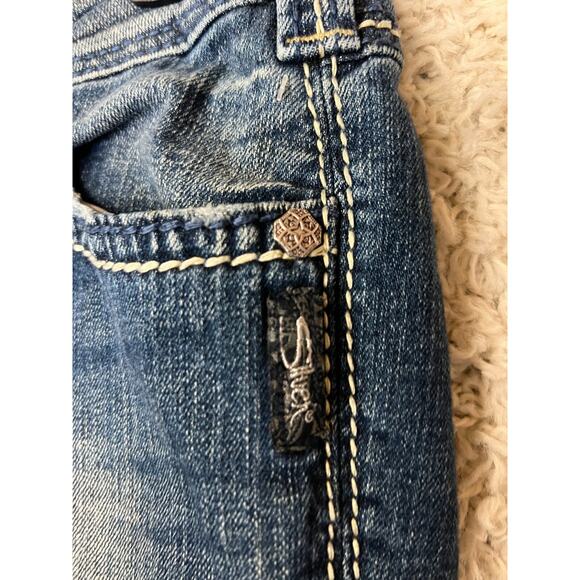 Silver Jeans Co Suki Surplus Bootcut Jeans Womens 31 Blue Low Rise Y2K Flap - Picture 4 of 15